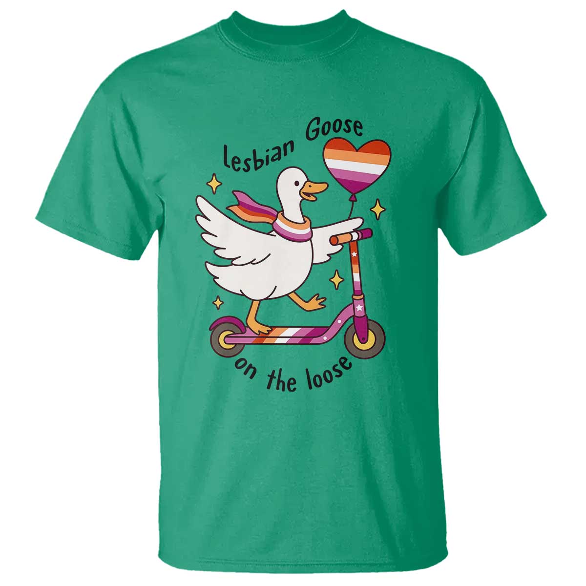 Lesbian Goose On The Loose T Shirt Funny LGBTQ Animal Pride Gift