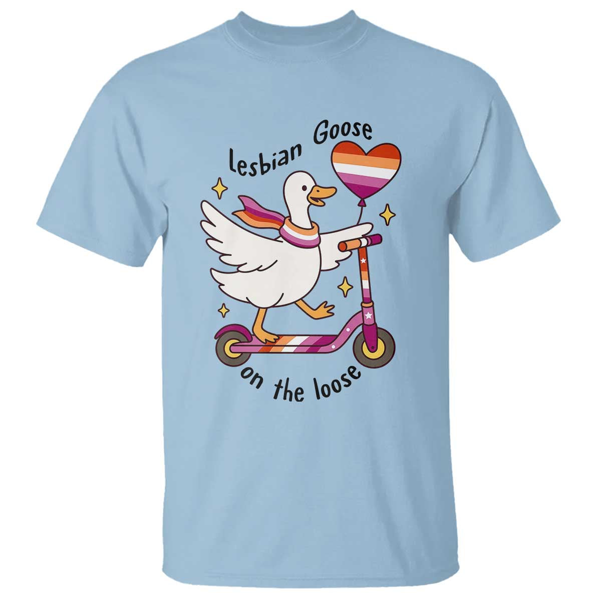Lesbian Goose On The Loose T Shirt Funny LGBTQ Animal Pride Gift