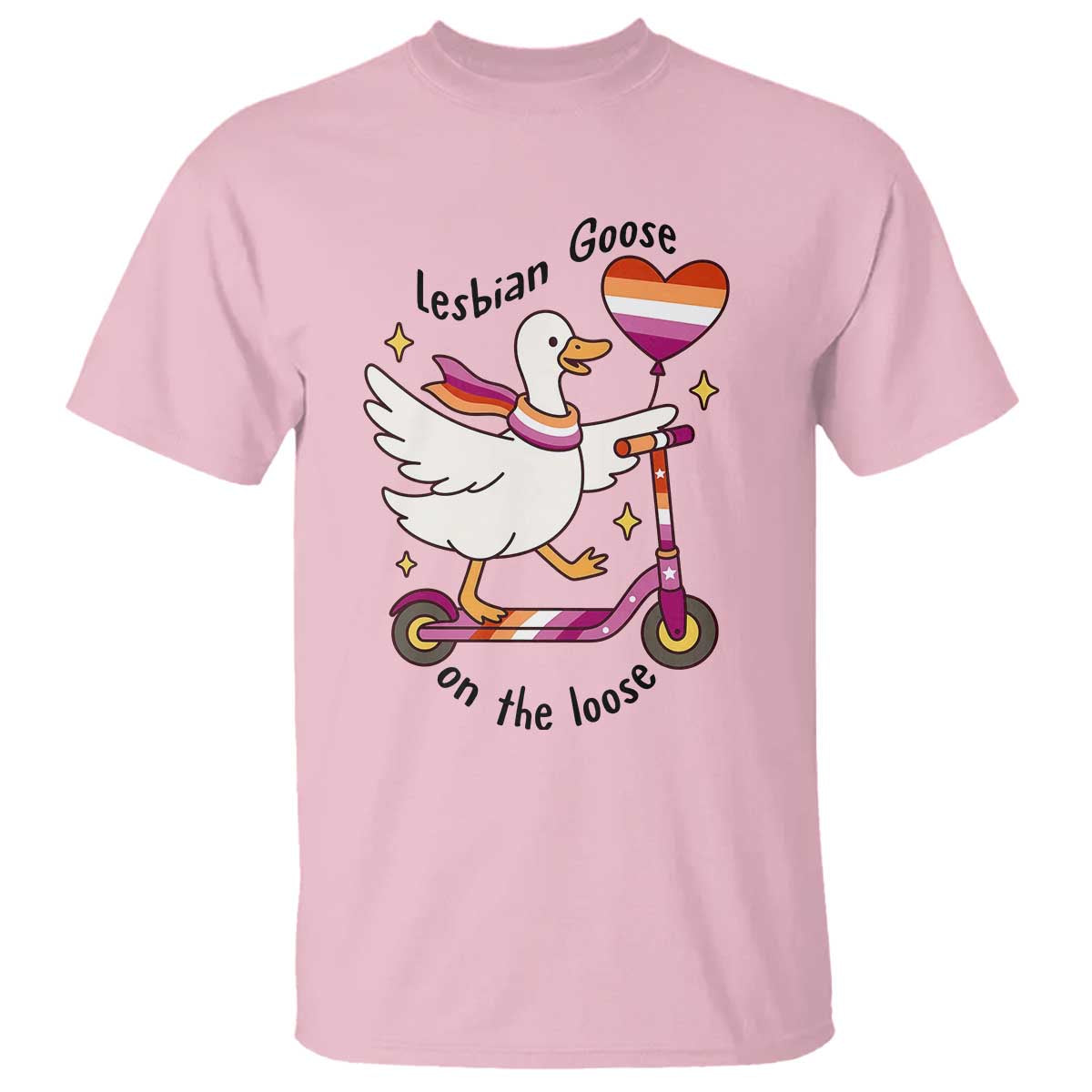 Lesbian Goose On The Loose T Shirt Funny LGBTQ Animal Pride Gift