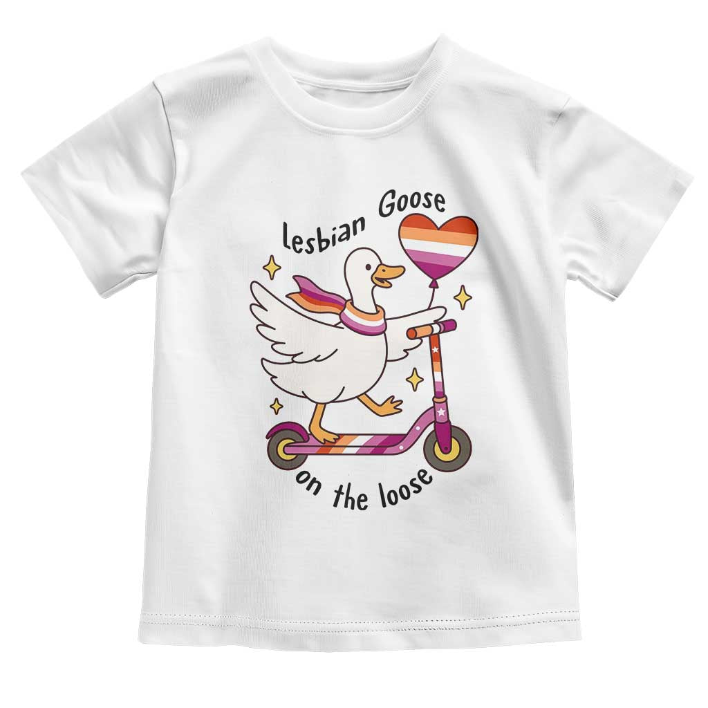 Lesbian Goose On The Loose Toddler T Shirt Funny LGBTQ Animal Pride Gift