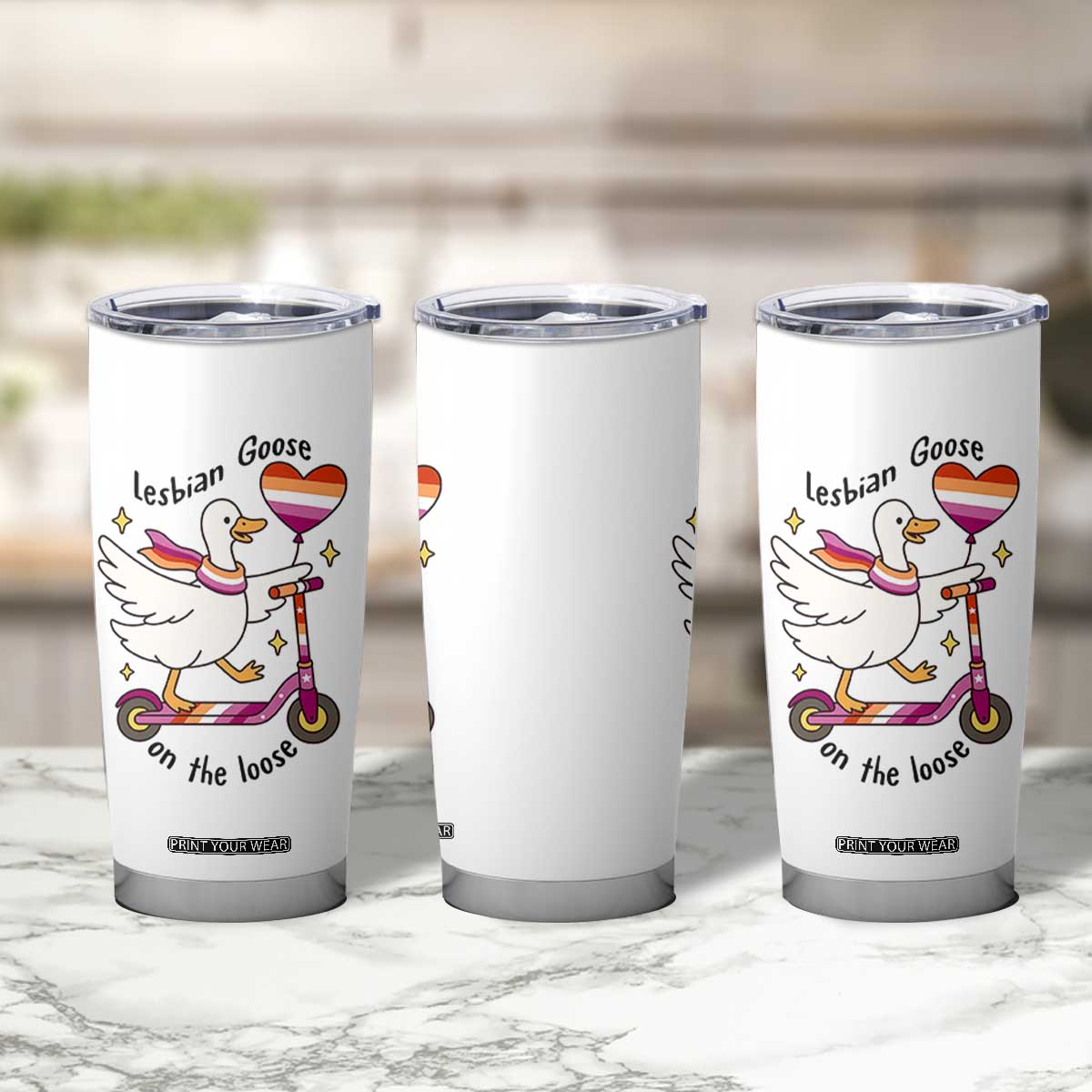 Lesbian Goose On The Loose Tumbler Cup Funny LGBTQ Animal Pride Gift TS12 Print Your Wear