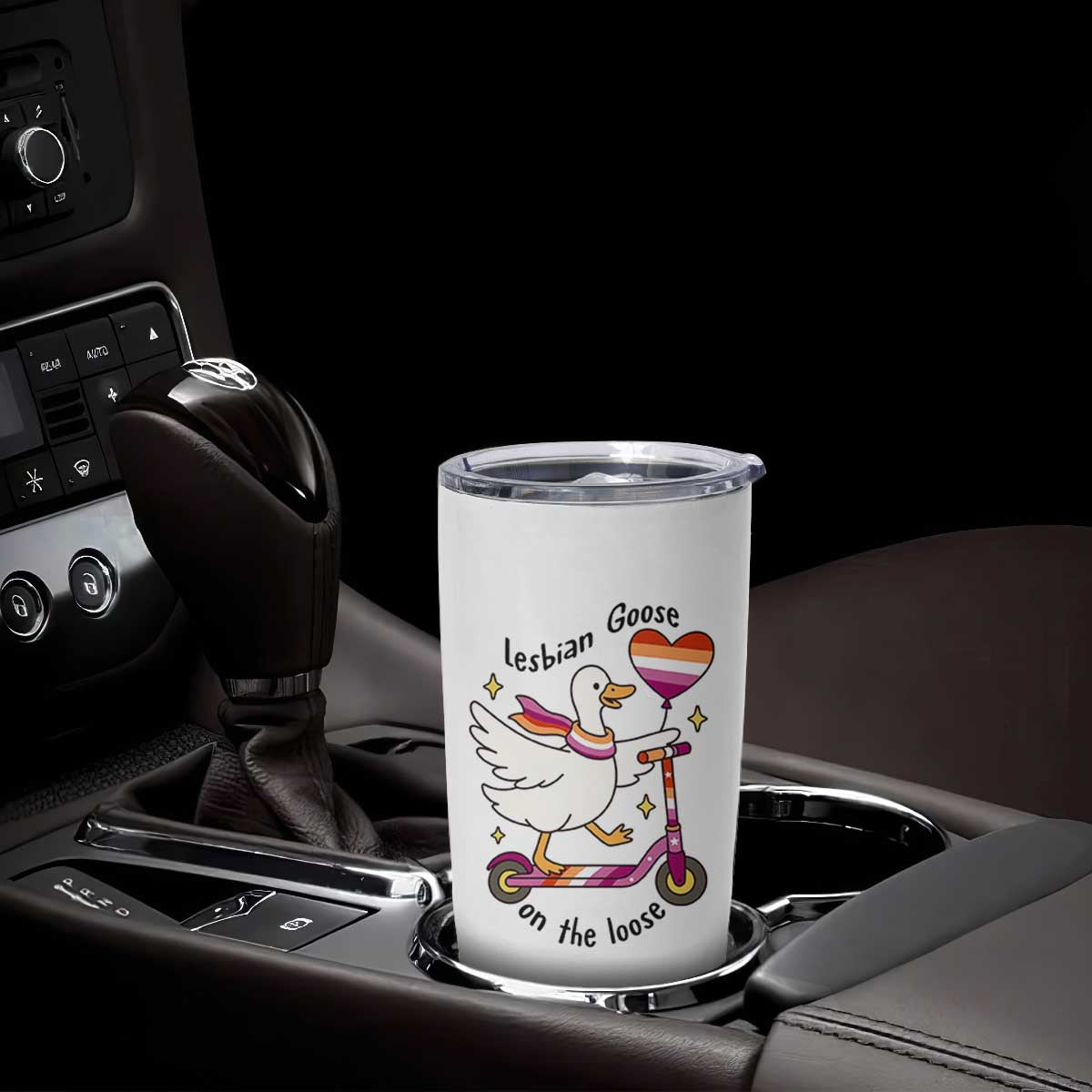 Lesbian Goose On The Loose Tumbler Cup Funny LGBTQ Animal Pride Gift TS12 Print Your Wear