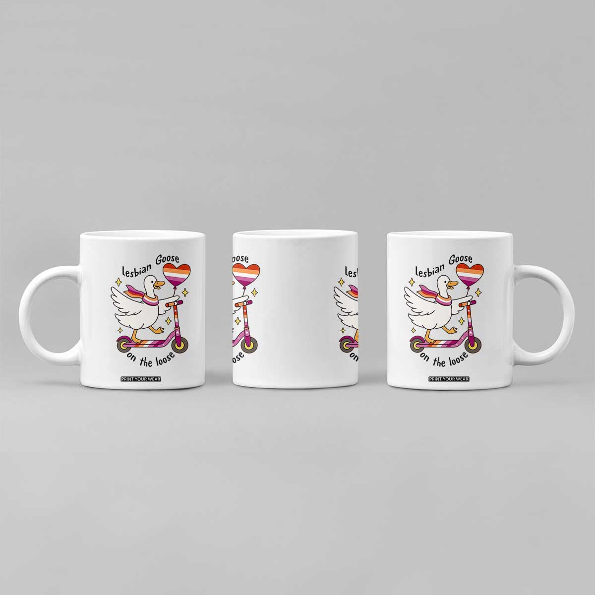Lesbian Goose On The Loose Coffee Mug Funny LGBTQ Animal Pride Gift