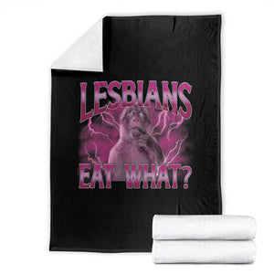 Funny Monkey Meme Lesbians Eat What Throw Blanket LGBTQ Pride Gift TS12 Black Print Your Wear