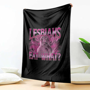 Funny Monkey Meme Lesbians Eat What Throw Blanket LGBTQ Pride Gift TS12 Print Your Wear