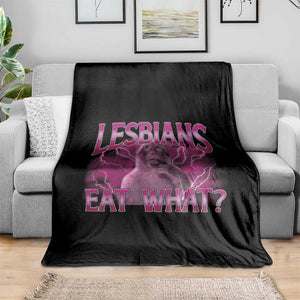 Funny Monkey Meme Lesbians Eat What Throw Blanket LGBTQ Pride Gift TS12 Print Your Wear