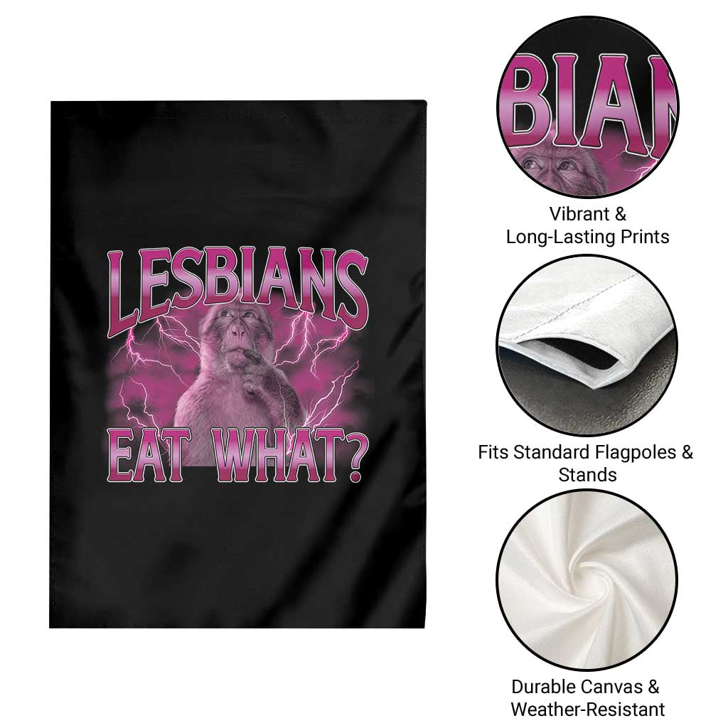 Funny Monkey Meme Lesbians Eat What Garden Flag LGBTQ Pride Gift TS12 Print Your Wear