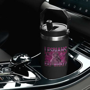 Funny Monkey Meme Lesbians Eat What Flip Straw Tumbler LGBTQ Pride Gift TS12 Print Your Wear