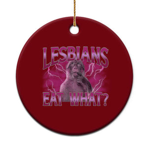 Funny Monkey Meme Lesbians Eat What Ceramic Ornament LGBTQ Pride Gift TS12 1pc Red Print Your Wear