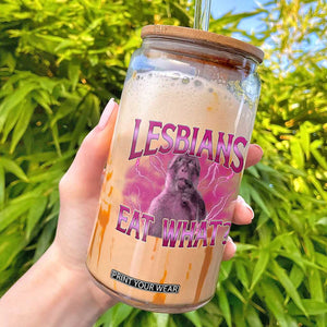 Funny Monkey Meme Lesbians Eat What Glass Can LGBTQ Pride Gift
