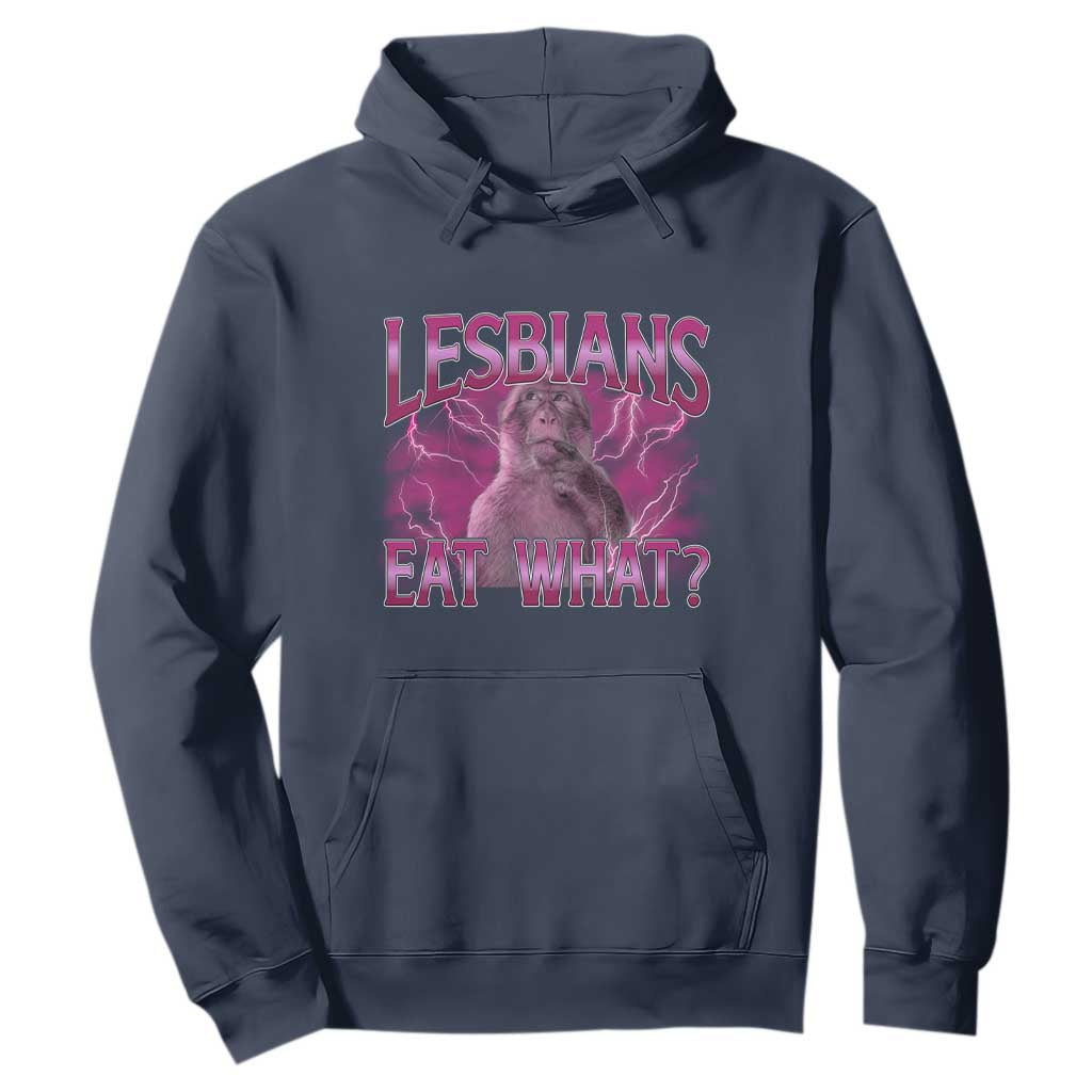 Funny Monkey Meme Lesbians Eat What Hoodie LGBTQ Pride Gift
