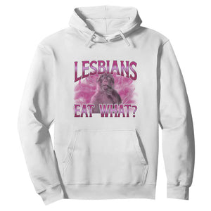 Funny Monkey Meme Lesbians Eat What Hoodie LGBTQ Pride Gift