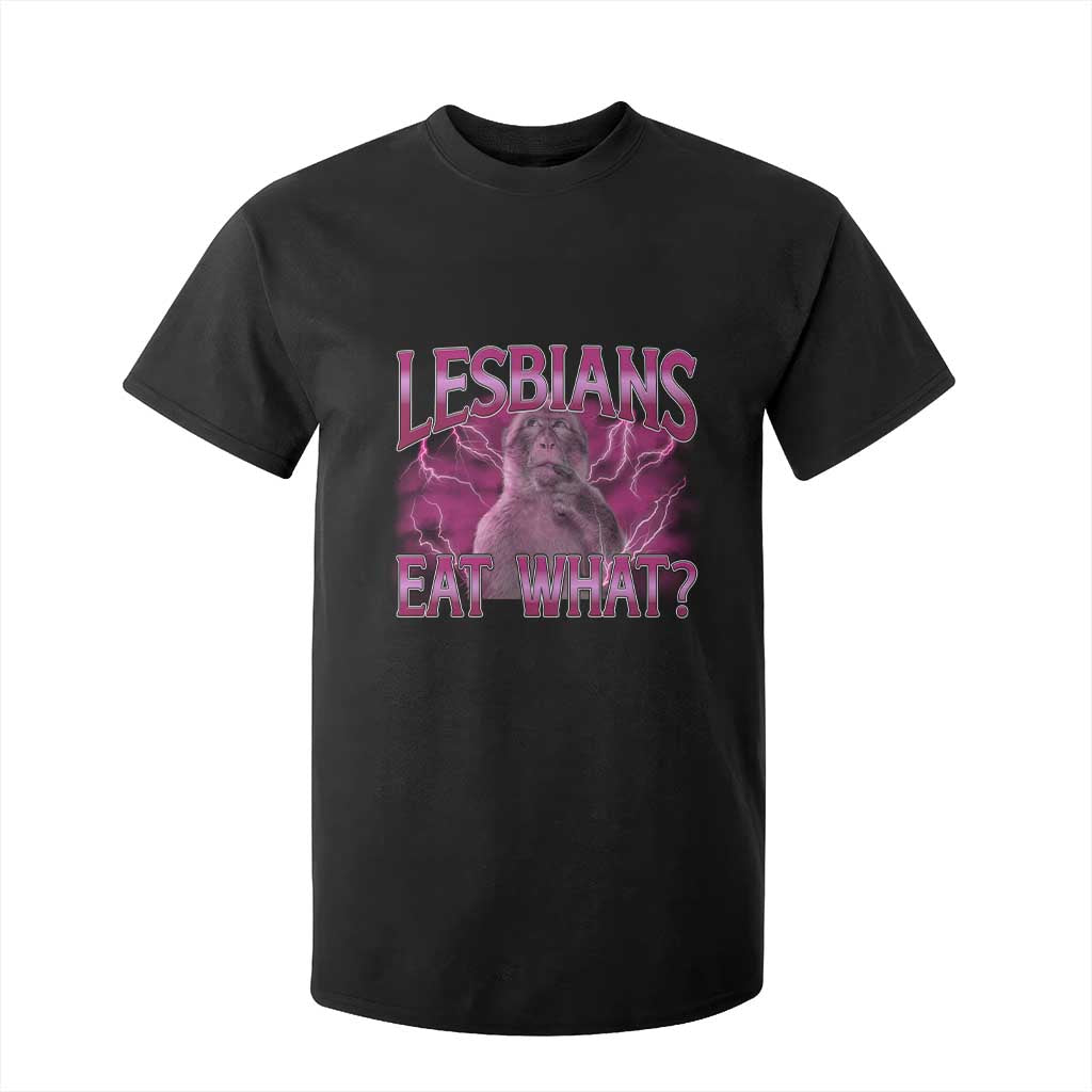 Funny Monkey Meme Lesbians Eat What T Shirt For Kid LGBTQ Pride Gift