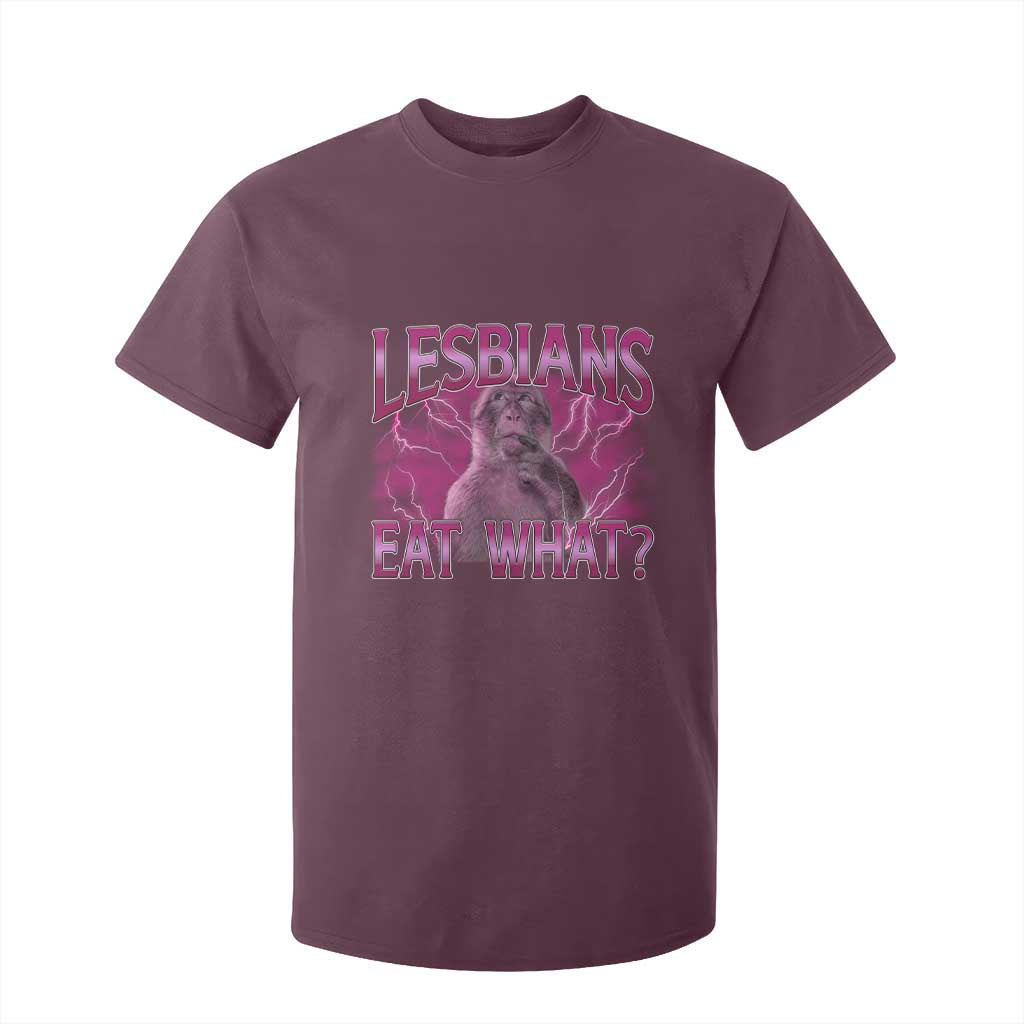 Funny Monkey Meme Lesbians Eat What T Shirt For Kid LGBTQ Pride Gift