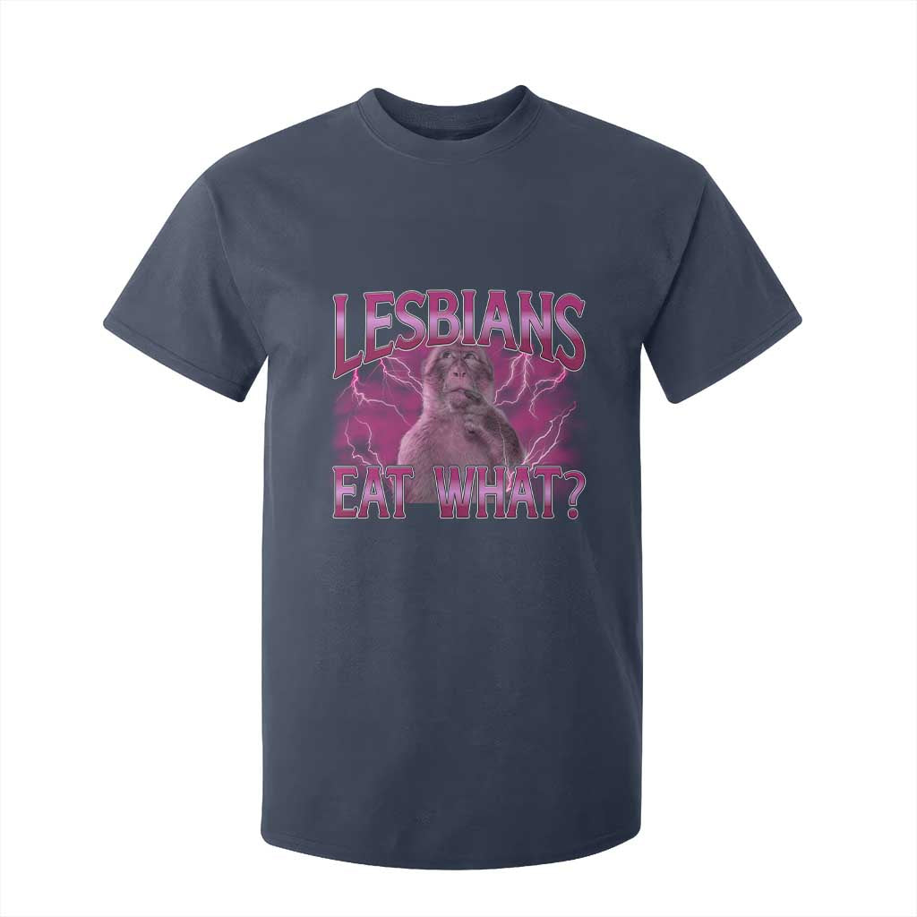 Funny Monkey Meme Lesbians Eat What T Shirt For Kid LGBTQ Pride Gift