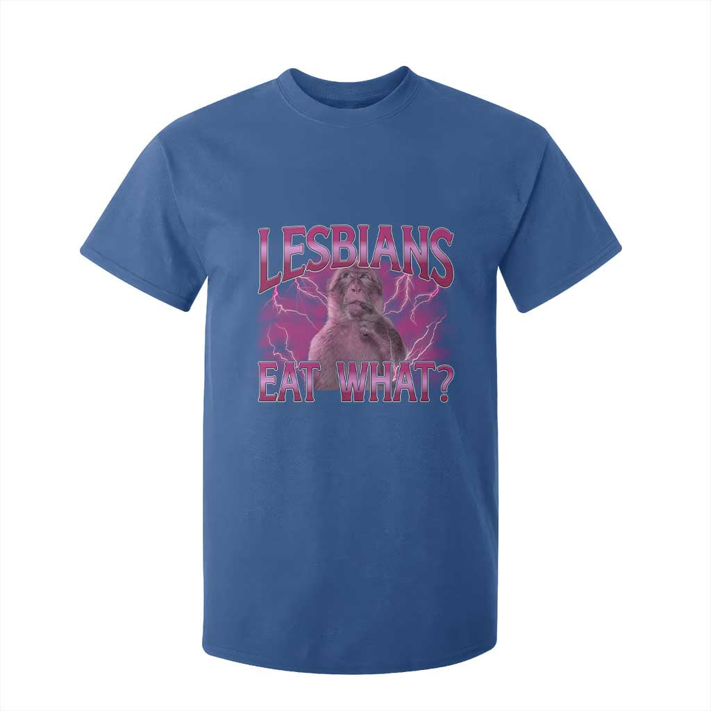 Funny Monkey Meme Lesbians Eat What T Shirt For Kid LGBTQ Pride Gift