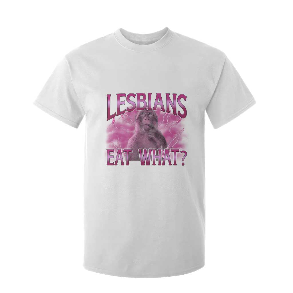 Funny Monkey Meme Lesbians Eat What T Shirt For Kid LGBTQ Pride Gift