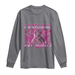 Funny Monkey Meme Lesbians Eat What Long Sleeve Shirt LGBTQ Pride Gift