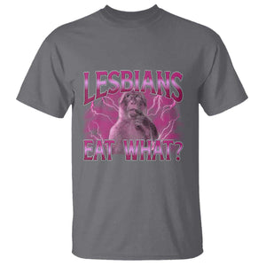 Funny Monkey Meme Lesbians Eat What T Shirt LGBTQ Pride Gift TS12 Charcoal Print Your Wear