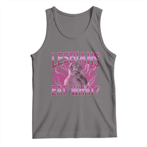 Funny Monkey Meme Lesbians Eat What Tank Top LGBTQ Pride Gift TS12 Deep Heather Print Your Wear