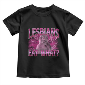Funny Monkey Meme Lesbians Eat What Toddler T Shirt LGBTQ Pride Gift