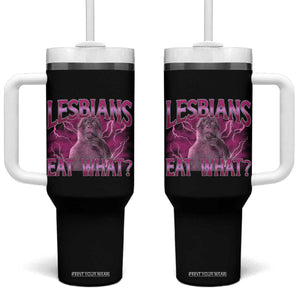 Funny Monkey Meme Lesbians Eat What Tumbler With Handle LGBTQ Pride Gift