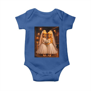 Funny Lesbian Pride Tung Tung Sahur Engagement Gift Baby Onesie TS12 Royal Blue Print Your Wear