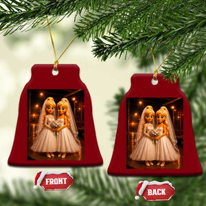 Funny Lesbian Pride Tung Tung Sahur Engagement Gift Ceramic Ornament
