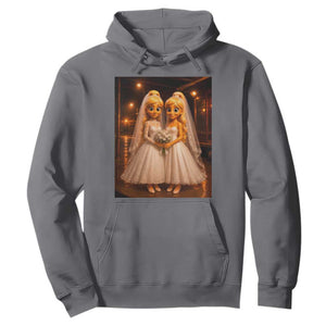 Funny Lesbian Pride Tung Tung Sahur Engagement Gift Hoodie TS12 Charcoal Print Your Wear