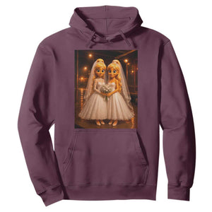 Funny Lesbian Pride Tung Tung Sahur Engagement Gift Hoodie TS12 Maroon Print Your Wear