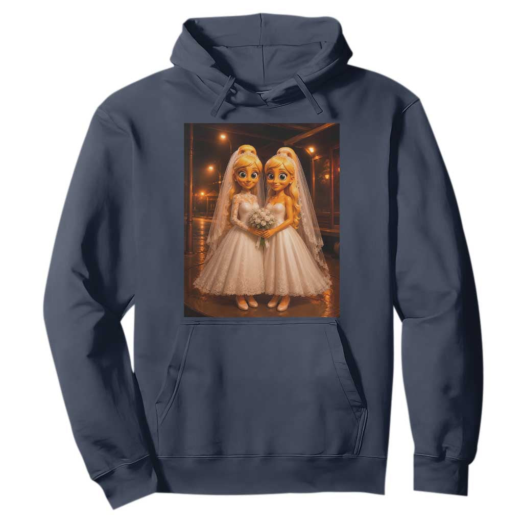 Funny Lesbian Pride Tung Tung Sahur Engagement Gift Hoodie TS12 Navy Print Your Wear