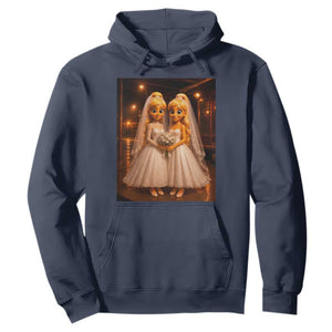 Funny Lesbian Pride Tung Tung Sahur Engagement Gift Hoodie TS12 Navy Print Your Wear