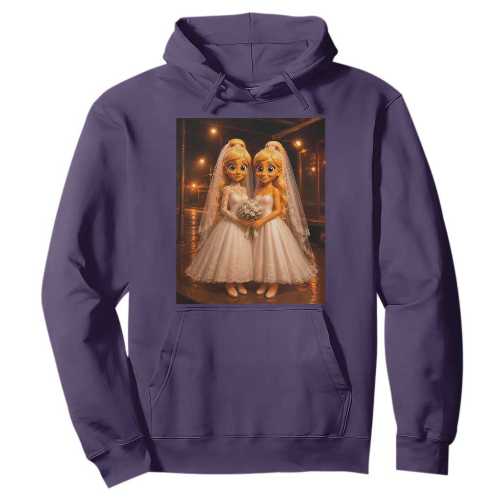 Funny Lesbian Pride Tung Tung Sahur Engagement Gift Hoodie TS12 Purple Print Your Wear