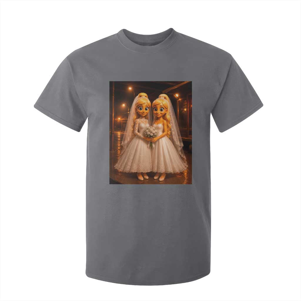 Funny Lesbian Pride Tung Tung Sahur Engagement Gift T Shirt For Kid