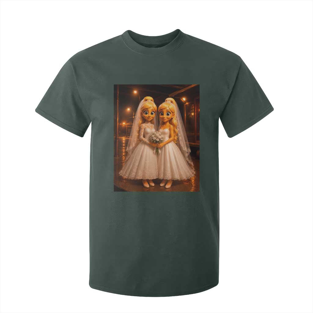 Funny Lesbian Pride Tung Tung Sahur Engagement Gift T Shirt For Kid