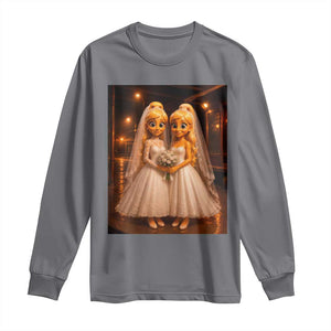 Funny Lesbian Pride Tung Tung Sahur Engagement Gift Long Sleeve Shirt TS12 Charcoal Print Your Wear
