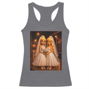 Funny Lesbian Pride Tung Tung Sahur Engagement Gift Racerback Tank Top TS12 Charcoal Print Your Wear