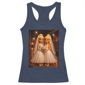 Funny Lesbian Pride Tung Tung Sahur Engagement Gift Racerback Tank Top TS12 Navy Print Your Wear