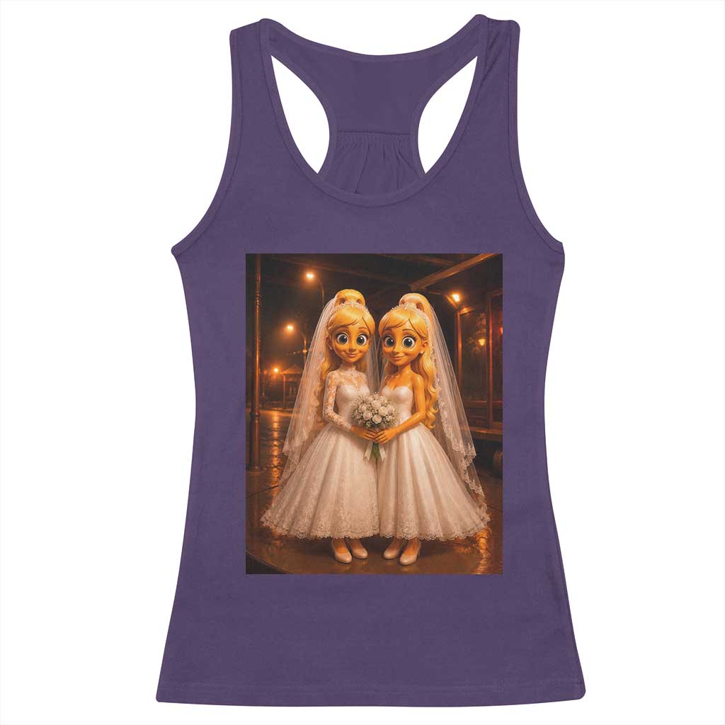 Funny Lesbian Pride Tung Tung Sahur Engagement Gift Racerback Tank Top TS12 Purple Print Your Wear