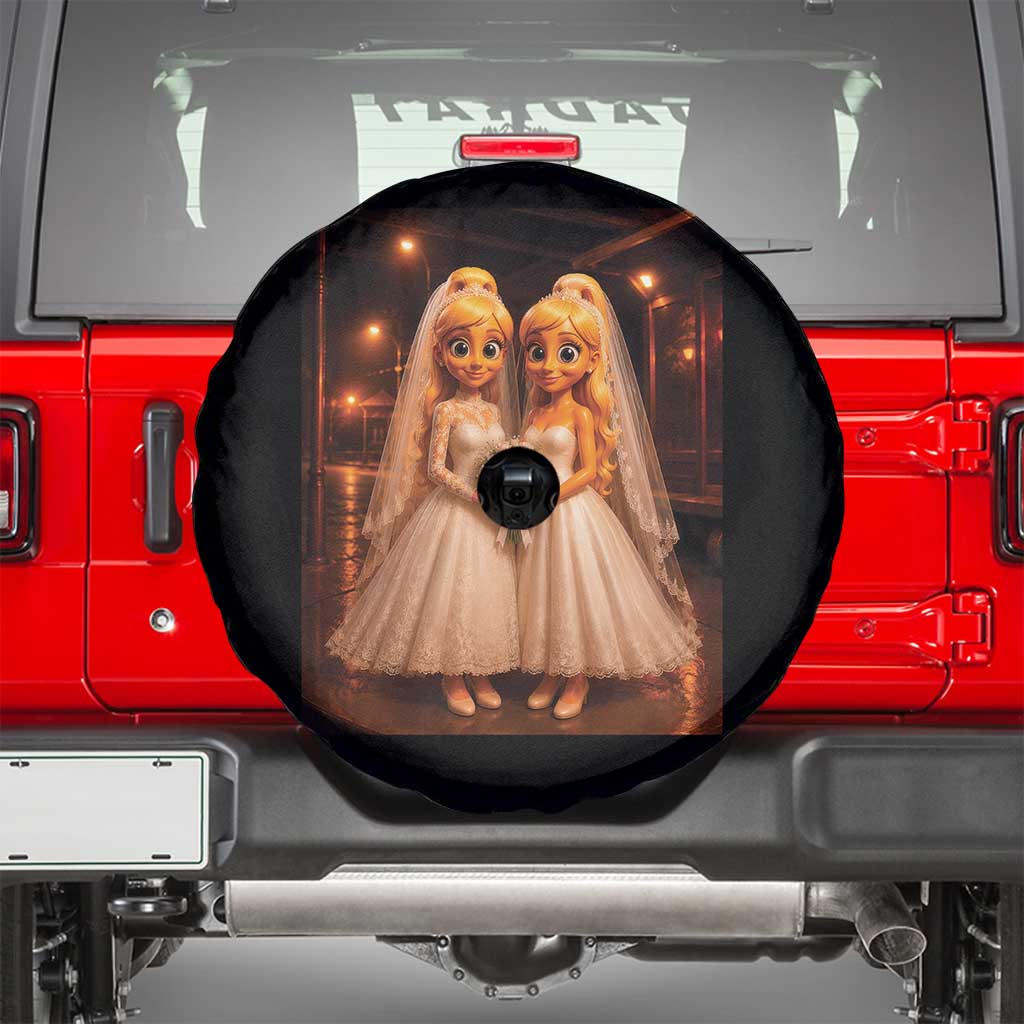 Funny Lesbian Pride Tung Tung Sahur Engagement Gift Spare Tire Cover
