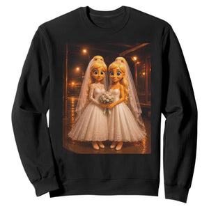Funny Lesbian Pride Tung Tung Sahur Engagement Gift Sweatshirt