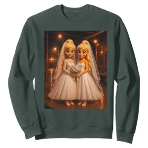 Funny Lesbian Pride Tung Tung Sahur Engagement Gift Sweatshirt