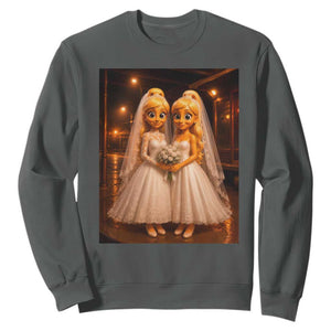 Funny Lesbian Pride Tung Tung Sahur Engagement Gift Sweatshirt