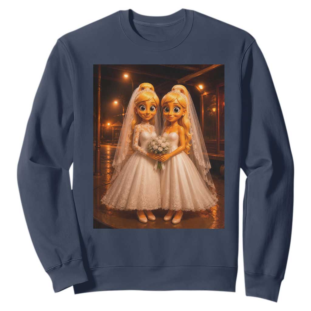 Funny Lesbian Pride Tung Tung Sahur Engagement Gift Sweatshirt
