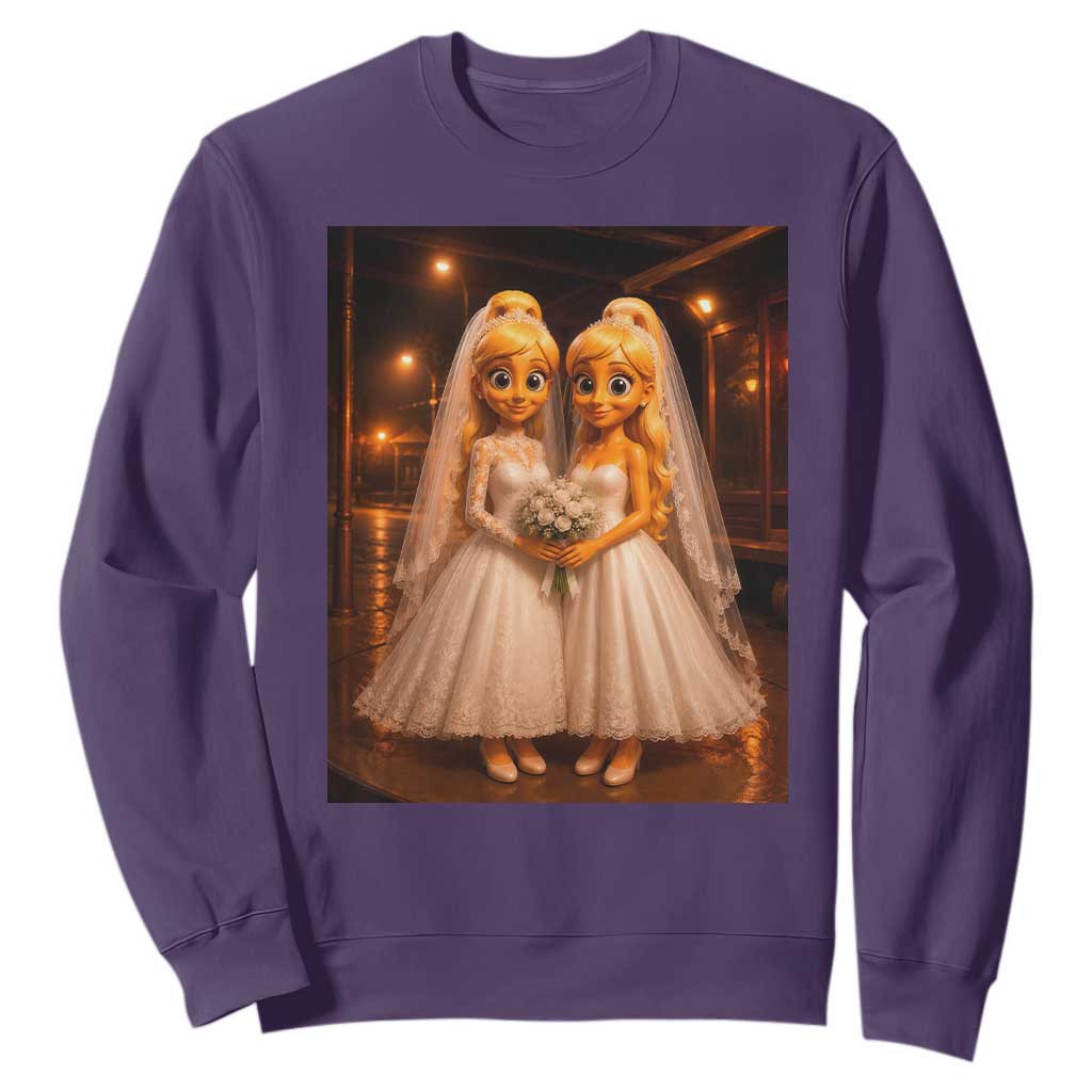 Funny Lesbian Pride Tung Tung Sahur Engagement Gift Sweatshirt
