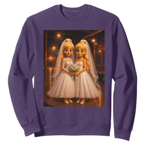 Funny Lesbian Pride Tung Tung Sahur Engagement Gift Sweatshirt