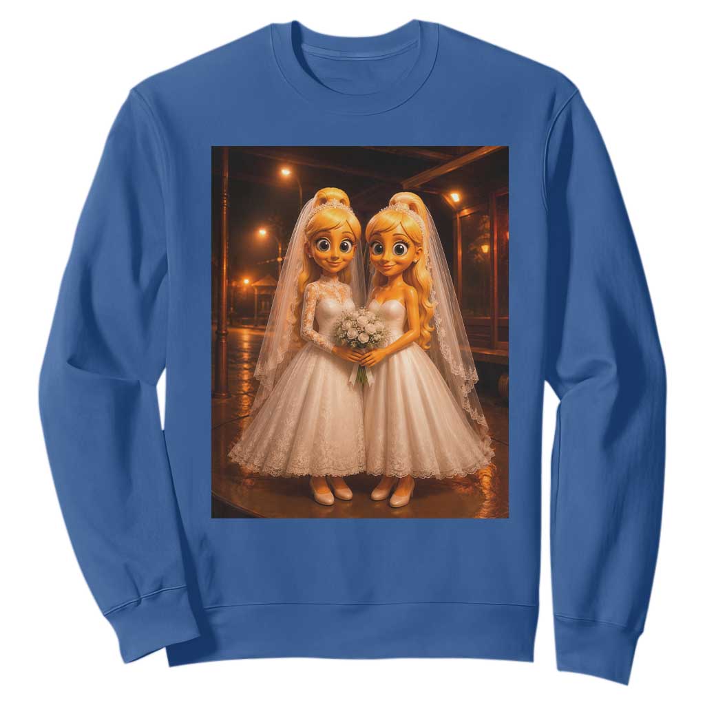 Funny Lesbian Pride Tung Tung Sahur Engagement Gift Sweatshirt