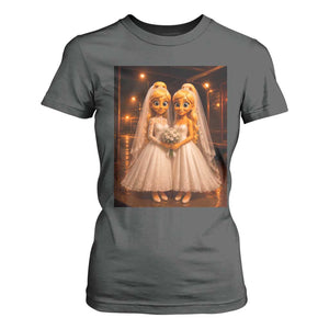 Funny Lesbian Pride Tung Tung Sahur Engagement Gift T Shirt For Women TS12 Dark Heather Print Your Wear