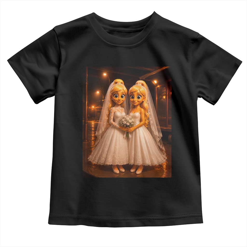 Funny Lesbian Pride Tung Tung Sahur Engagement Gift Toddler T Shirt