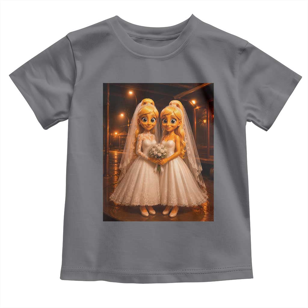 Funny Lesbian Pride Tung Tung Sahur Engagement Gift Toddler T Shirt TS12 Charcoal Print Your Wear